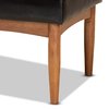 Baxton Studio Daymond Mid-Century Modern Dark Brown Faux Leather and Walnut Brown Finished Wood Dining Bench 186-11351-Zoro
